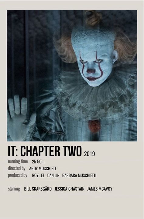 minimal polaroid movie poster for it: chapter 2 It Chapter 2 Poster, It Follows Movie Poster, It Chapter One Poster, Minimalistic Movie Posters Classic, Horror Movie Prints, Movie Prints Horror, It Missing Posters, Autumn Films List, Scary Movies Posters