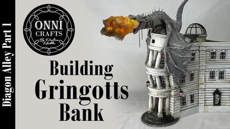 Gringotts Bank Diy, Diy Gringotts Bank, Diagon Alley Diy, Gringotts Bank, Faux Gingerbread, Harry Potter Diagon Alley, Mini Books Diy, Book House, Harry Potter Christmas