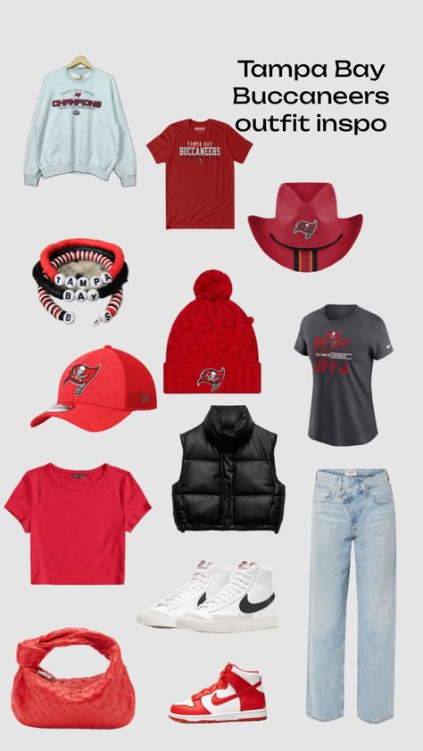 Tampa Bay Buccaneers Game Day Outfits, Bucs Game Outfit, Football Game Outfit, Trip Outfits, Day Outfits, Gameday Outfit, Tampa Bay Buccaneers, Football Game, Gaming Clothes