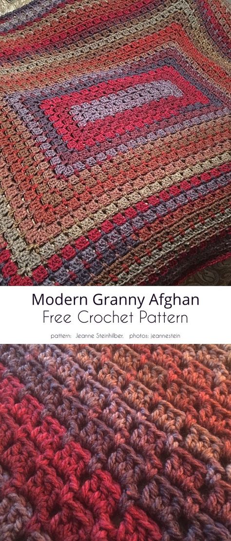 Crochet Granny Blanket Ideas Modern Granny Stitch Blanket, 6 Day Great Granny Blanket, Crochet Modern Granny Blanket, Free Scrap Crochet Patterns, Modern Granny Blanket, Granny Afghan Crochet, Crotchet Blankets Modern Free, Rectangular Granny Square Blanket, Crochet Granny Blanket Patterns Free