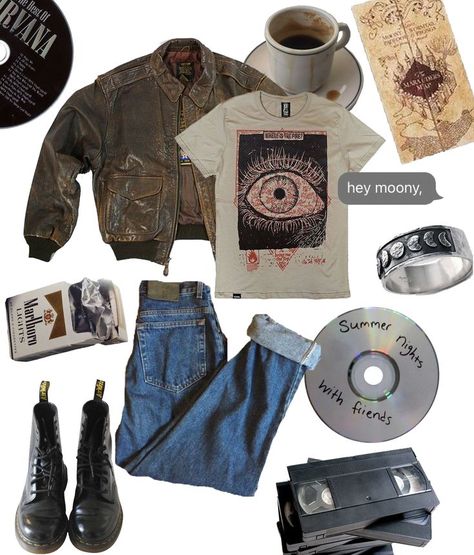 sirius black, padfoot, fit inspo, chaotic grunge academia, marauders aesthetic. Clothing Grunge Aesthetic, Retro Clothes Aesthetic, Chaotic Grunge Academia, Sirius Outfit Aesthetic, How To Dress Like Sirius Black, Chaotic Grunge Aesthetic, Marauders Clothes Aesthetic, Sirius Black Wardrobe, Sirius Black Clothing Aesthetic