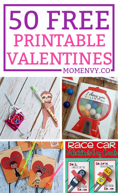 Free Printable Valentines. 50 Free Valentine printables for kids. Let your kids give our a unique Valentine this year. #Valentinesday #freeprintablevalentines #valentines #freeprintablesforkids Valentine Printables For Kids, Free Printable Valentine Cards, Free Printable Valentines Cards, Free Printable Valentines, Printable Valentine Cards, Valentines Day Cards Diy, Valentine Printables, Valentines Printable, Friend Valentine Gifts