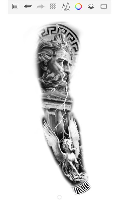 Past And Future Tattoo, Slave Tattoo Design, Full Arm Tattoo Men Ideas, Zeus Sleeve Tattoo, Greek Tattoo Designs Mythology, Greek Arm Tattoo, Greek Mythology Tattoo Design, Greek Sleeve Tattoo, Full Arm Tattoo Men