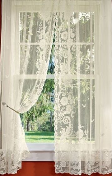 Simply beautiful lace curtains. Also: http://www.pinterest.com/pin/267471665344622637/ and http://www.pinterest.com/pin/267471665344622641/ and http://www.pinterest.com/pin/267471665344622636/ Cortinas Country, Rideaux Shabby Chic, White Lace Curtains, An Open Window, Interior Boho, Drop Cloth Curtains, Country Curtains, Diy Concrete, Window Dressings