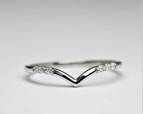 Curved Moissanite Contour Wedding Band, 925 Sterling Silver Stackable Band, Anniversary Band, anniversary gift, round cut ring, round moissanite, v shape ring, matching ring, stackable ring, gold stackable ring, 925 sterling silver band, dainty diamond band, thin diamond band, curved diamond band, delicate ring, chevron ring, curved wedding band, dainty wedding band, morse code ring, gold moissanite ring, colorless moissanite, Silver Wedding Ring Band, Vintage Engagement Ring And Wedding Band, Wedding Ring V Shape, Silver Ring For Girl, Silver Ring Designs For Girl, V Wedding Band, Wedding Bands Silver, Western Wedding Bands, Moonstone Engagement Ring Rose Gold