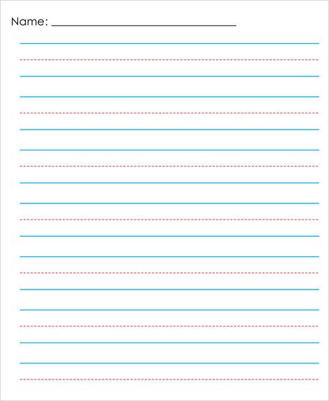 Kindergarten Lined Paper, Handwriting Paper Template, Primary Writing Paper, Cursive Practice Sheets, Kindergarten Writing Paper, Notebook Paper Template, Handwriting Practice Paper, Kids Handwriting Practice, Writing Paper Template