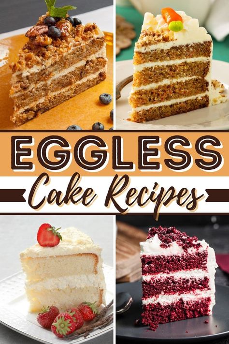 These eggless cake recipes couldn't be any easier! From vanilla to chocolate to pumpkin cheesecake, you won't miss these eggs in these tasty treats. Eggless Pound Cake Recipes, Eggless Cheesecake Recipes, Eggless Cake Recipes, Banana Flavored Cake, Pumkin Cake, Vegan Baking Recipes, Eggless Cake Recipe, Eggless Desserts, Mango Cake