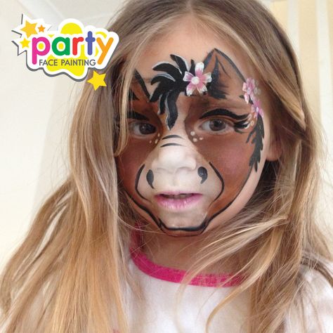 Horse Face Painting Horse Face Painting, Horse Face Paint, Horse Makeup, Optical Illusions Faces, Best Face Painting, Animal Face Paintings, Zombie Halloween Makeup, Face Painting Ideas, Face Paint Ideas