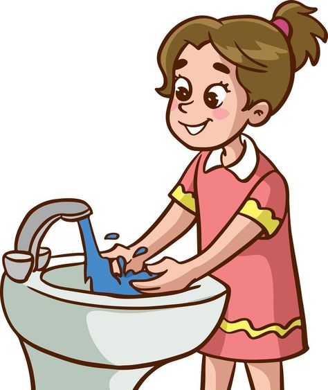 Washing Hands Clipart, Hands Cartoon, Cartoon Hands, Hand Clipart, English Learning Books, School Cartoon, Washing Hands, Easter Floral, Vector Cartoon