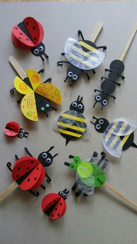 Diy – Velikonoce, Insect Crafts, Bug Crafts, Spring Crafts For Kids, Preschool Art Activities, Animal Crafts For Kids, Bee Crafts, Butterfly Crafts, Childrens Crafts