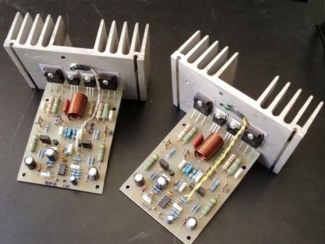 Audiophile Amplifier, Power Amplifier Audio, Amplificatori Audio, Rx 100, Diy Audio Projects, Basic Electronic Circuits, Stereo Amp, Hifi Amplifier, Amplifier Audio