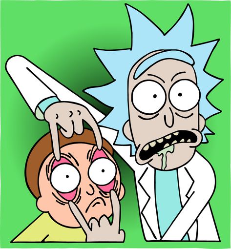 High Cartoon Drawings, How To Draw Rick And Morty, Trippy Rick And Morty Painting Ideas, Trippy Cartoon Drawing Ideas, Trippy Rick And Morty, Rick And Morty Painting, Rick I Morty, Trippy Cartoon, Characters Cartoon