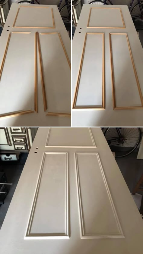 Diy Interior Doors, Painting The Past, Door Makeover Diy, Diy Bathroom Furniture, Diy Apartment Furniture, Interior Design Per La Casa, Folding Furniture, Furniture Small Spaces, Diy Makeover