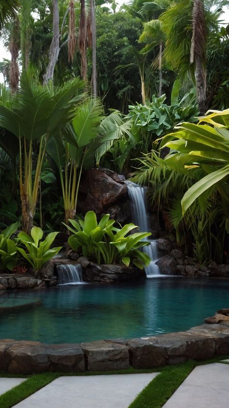 Tropical Landscaping Ideas, Pool Paradise, Life In Paradise, Tropical Landscape, Tropical Pool, Outdoor Paradise, Tropical Oasis, Tropical Resort, Backyard Paradise