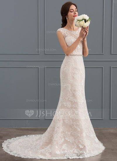 [£202.00] Trumpet/Mermaid Scoop Neck Court Train Lace Wedding Dress With Beading Wedding Venues Church, Fall Wedding Venues, Wedding Dress With Beading, Lace Wedding Dress, Perfect Wedding Dress, Cheap Wedding Dress, Boho Vintage, Beautiful Wedding Dresses, Mermaid Dresses