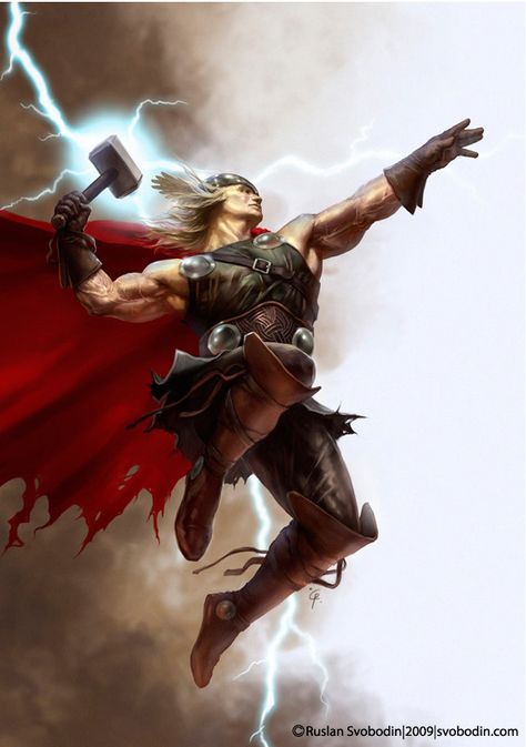 Thor, Ruslan Svobodin on ArtStation at https://www.artstation.com/artwork/W2KKvE Thor Mythology, Thor Artwork, Modern Gods, Thor Comic Art, Thor Tattoo, Thor Wallpaper, Thor Art, Thor Comic, The Mighty Thor