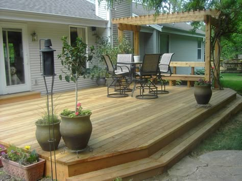 Backyard Patio Deck, Patio Deck Designs, Wooden Deck, Cozy Backyard, Deck Designs Backyard, Decks Backyard, Diy Deck, Backyard Deck, Pergola Plans