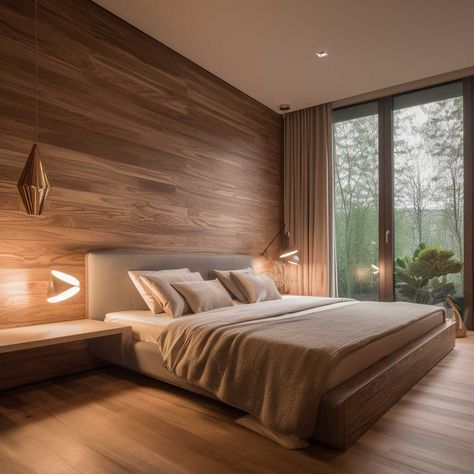 Wooden Bed Wall Design, Wooden Master Bedrooms Decor, Wooden Flooring Bedroom Modern, Wooden Aesthetic Bedroom, Wooden Bedroom Floor, Bedroom Ideas With Wooden Floor, Wooden Room Aesthetic, Wooden Flooring Bedroom Interior Design, Wooden Tiles Flooring Bedroom