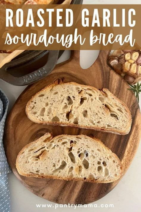 Sourdough Inclusions, Garlic Sourdough Bread, Garlic Sourdough, Pantry Mama, Sourdough Ideas, Sourdough Bakery, Active Sourdough Starter, Sourdough Breads, Easy Sourdough Bread Recipe