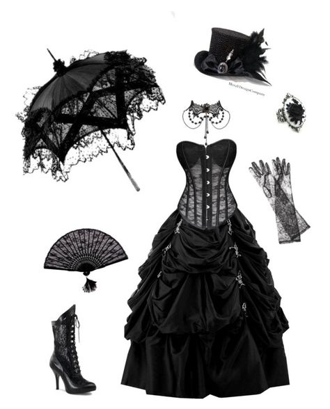 "Gothic Victorian" by cora-mccutcheon ❤ liked on Polyvore Gothic Fashion Victorian, Gaun Abad Pertengahan, Dress And Accessories, Old Fashion Dresses, Gothic Clothes, Gothic Victorian, Victorian Clothing, Gothic Wedding, Gothic Dress