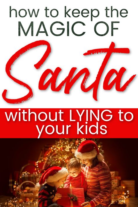 Agonising over how to explain Santa without lying? Want to know what to say about Santa? Explaining Santa to toddlers can be difficult so you want to get the facts straight. That way, when your child asks about Santa, you can give the right answer that aligns with your family values. Learn why modern Santa is a bad idea and the best response to Is Santa real. Also, how to keep the magic of Santa without lying to your kids? #christmas #parenting Explain Santa Isnt Real, No Santa Christmas, What To Say When Kids Ask About Santa, How To Talk To Kids About Santa, How To Explain Santa Isnt Real, How To Tell Kids Santa Isnt Real, When Kids Stop Believing In Santa, Explaining Santa Is Not Real, How To Tell Kids About Santa