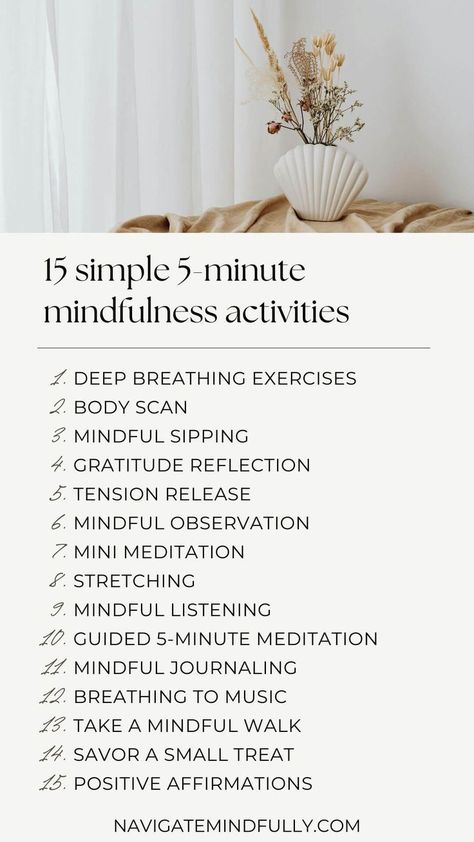 5 minute mindfulness Mindfulness Activities For Teens, Feminine Journey, Mindful Self Compassion, Family Game Night Ideas, 5 Minute Meditation, Wellbeing Activities, Minimalism Challenge, Zen Mind, Game Night Ideas