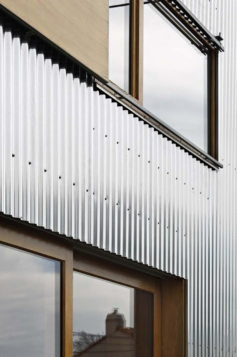 Landscape House, Tin House, Metal Facade, House Cladding, Warehouse Design, Metal Cladding, Metal Siding, Corrugated Metal, Steel House