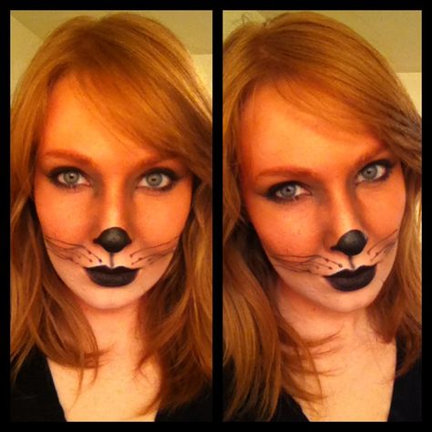 What Does the Fox Say??? My new Halloween costume ;) Fox Face Makeup Halloween, Fox Makeup Looks Halloween, Fox Halloween Makeup For Women, Fox Halloween Costume Makeup, Fox Cosplay Makeup, Fox Face Paint, Fox Halloween, Fox Makeup, Animal Makeup