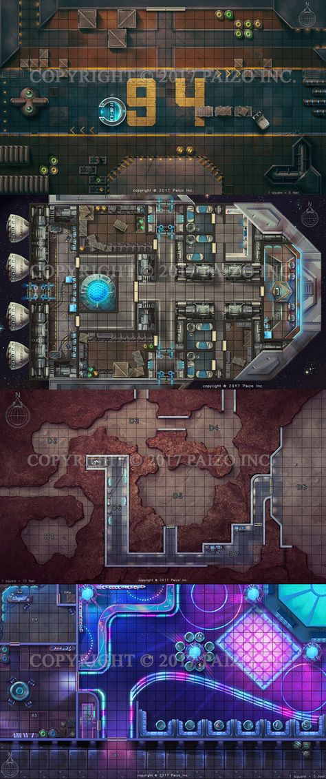 ArtStation - Starfinder RPG Maps, Damien Mammoliti Starfinder Battlemap, Spaceship Map, Starfinder Maps, Dnd Space, Marker Rendering, Space Map, The Thieves, Isometric Map, Sci Fi Rpg