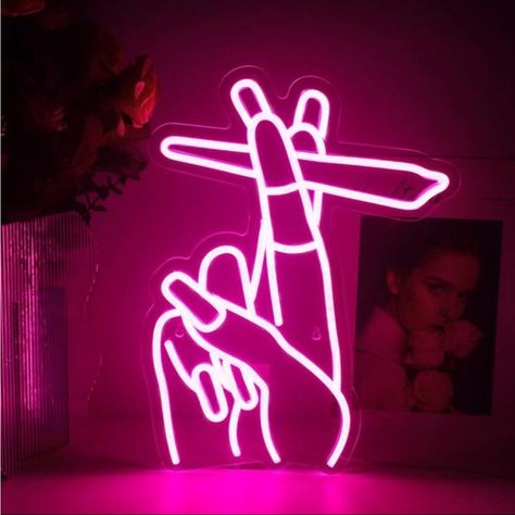 Wall Decor Neon Sign, Neon Sign Decor, Pink Living Room Decor, Apartment Decorating Living, Girly Apartments, Girly Apartment Decor, Neon Wall Signs, Pink Room Decor, Future Apartment Decor