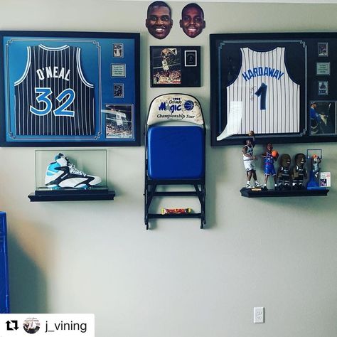 Basketball Jersey Display, Sports Memorabilia Display, Memorabilia Display, Jersey Display, Framed Jersey, Shaquille O'neal, Orlando Magic, Sports Memorabilia, Basketball Jersey