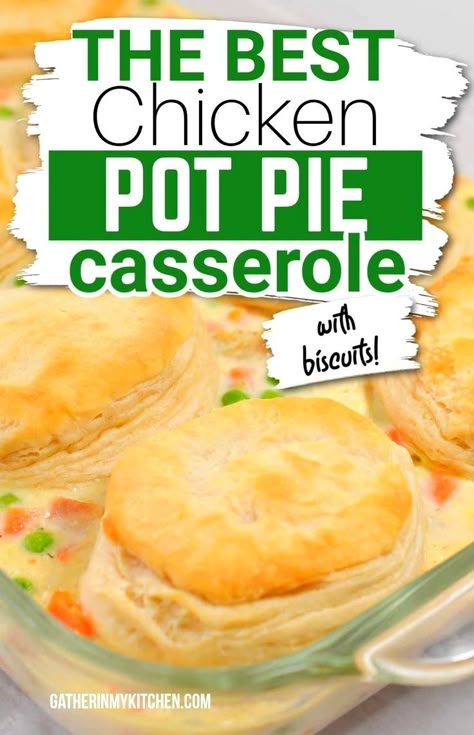 Filling Vegetables, Easy Chicken Pot Pie Casserole, Chicken Pot Pie Recipe With Biscuits, Casserole With Biscuits, Chicken Biscuit Casserole, Biscuit Pot Pie, Biscuit Chicken Pot Pie, Easy Chicken Pot Pie Recipe, Chicken Pot Pie Filling