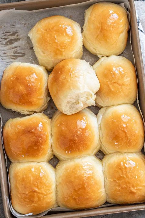 This recipe for Homemade Dinner Rolls turn out perfect every time. The buns are soft, light and fluffy- the perfect dinner roll to complete any meal. Easy Homemade Dinner Rolls, Easy Homemade Rolls, Easy Homemade Dinner, Best Dinner Rolls, Country Bakery, Artisan Rolls, Fluffy Dinner Rolls, Homemade Buns, Thanksgiving 2022