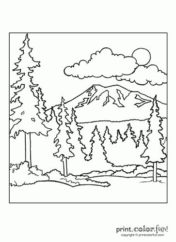 Forest Coloring Pages, Landscape Art Quilts, Landscape Quilt, Forest Color, Landscape Quilts, Color Worksheets, Landscape Drawings, Free Printable Coloring, Animal Coloring Pages