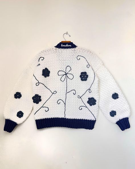 PORCELAIN. 🍶🏺 This cardigan design is inspired by the Chinese porcelain ceramics art using the embroidery and appliqué technique.… | Instagram Way To Earn Money, Domino Effect, Ceramics Art, Phase One, Cardigan Design, Creative Freedom, Tang Dynasty, New Skills, Crochet Applique