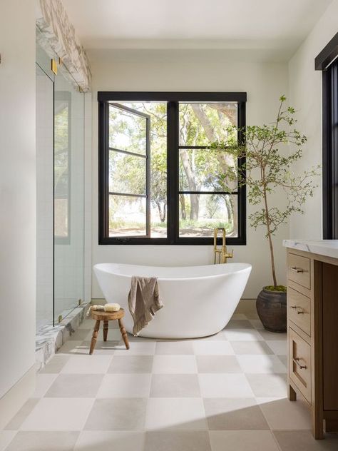 Grit And Polish Bathroom, Sand Terrazzo Bathroom, Traditional Design Bathroom, Coastal Bathroom Flooring, Thelifestyledco Bathroom, Diamond Bathroom Floor, Main Floor Bathroom Ideas, California Casual Bathroom, Large Tile Shower