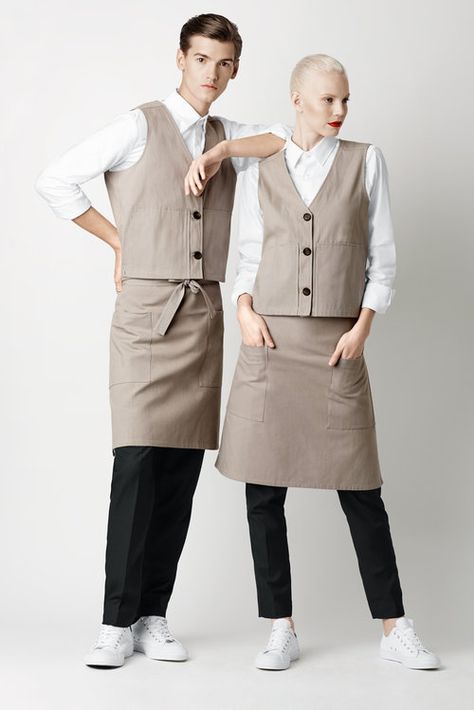 Waiters Uniform Ideas, Waiters Uniform Ideas Restaurants, Waiters Uniform, Waiter Uniform Design, Barista Uniform, Waiter Outfit, Waitress Outfit, Cafe Uniform, Waitress Uniform