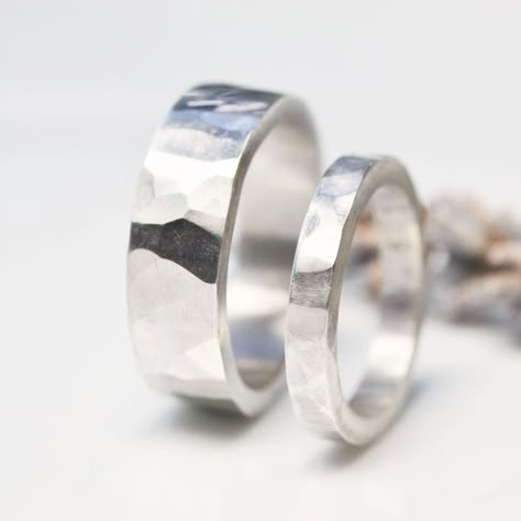 how to clean your silver jewellery Matching Wedding Bands Silver, Texture Wedding, Wedding Rings Sets His And Hers, Textured Wedding Band, Hammered Wedding Bands, Handmade Wedding Rings, Matching Wedding Rings, Sterling Silver Wedding Rings, Ring Boxes