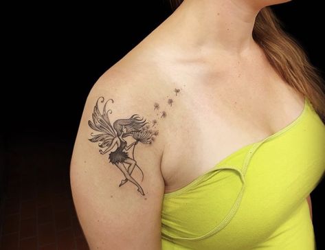 Fairy Dandelion Tattoo, Dandelion Fairy Tattoo, Holding Dandelion, Dandelion Fairy, Dandelion Tattoos, Dandelion Tattoo, A Dandelion, Fairy Artwork, Fairy Tattoo