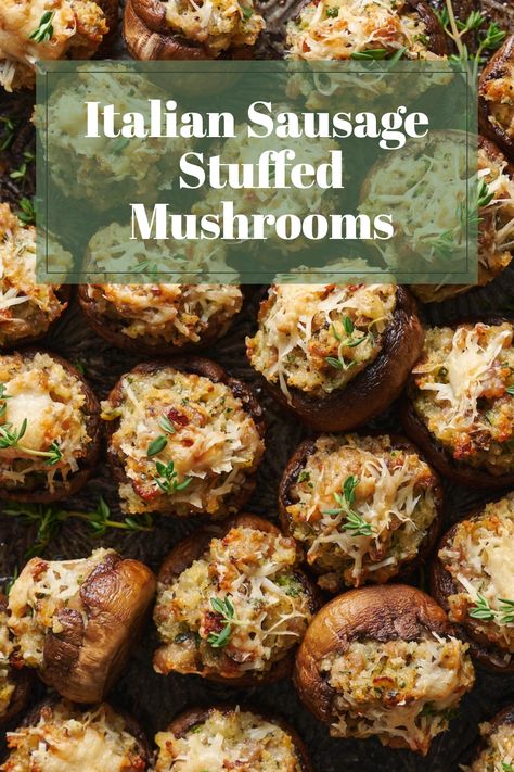 Pork Sausage Stuffed Mushrooms, Sausage Stuffed Mushrooms Ina Garten, Fall Stuffed Mushrooms, Best Stuffed Portabella Mushrooms, Sausage Stuffed Portobello Mushrooms, Stuffed Mushrooms With Spicy Pepper, Mushrooms Stuffed With Sausage, Easy Stuffed Mushrooms Sausage, Ina Garten Stuffed Mushrooms