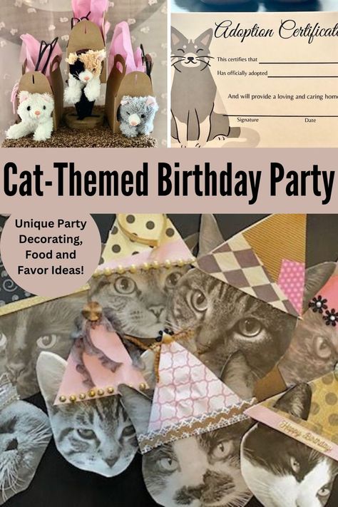 Cat Adoption Party, Cat Party Favors, Cat Party Decorations, Unique Birthday Party, Cat Themed Parties, Cat Themed Birthday Party, Adoption Party, Cat Birthday Party, Kids Birthday Themes