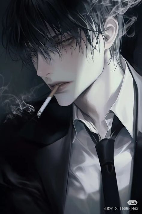 Mafia Anime Men, Kyo Shoma, Black Haired Anime Boy, Deep Black Hair, Mafia Anime, Guys With Black Hair, Male Character Art, Cute Dragon Drawing, Y2k Profile Picture