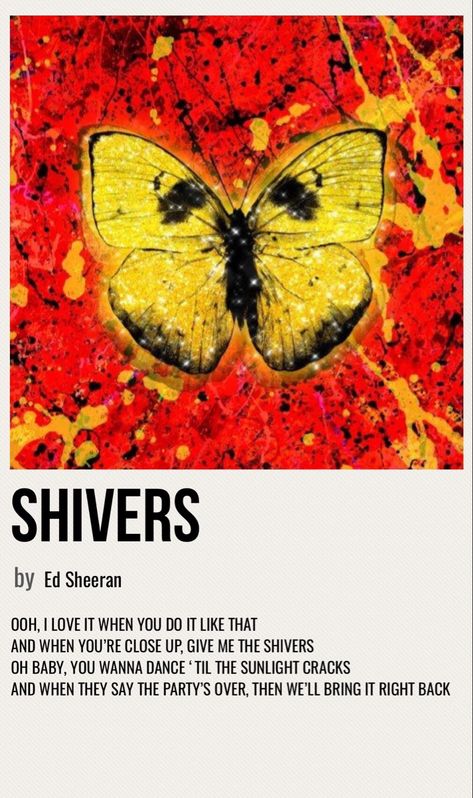 minimal poster of the song shivers by ed sheeran Ed Sheeran Song Poster, Ed Sheeran Album Cover, Ed Sheeran Shivers, Ed Sheeran Poster, Song Polaroid, Songs Poster, Ed Sheeran Lyrics, Music Cards, Song Posters