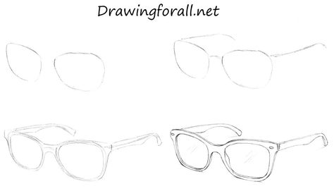 How To Draw Sunglasses by SteveLegrand How To Draw Glasses From The Side, Glasses Drawing Reference, Draw Sunglasses, Draw Glasses, How To Draw Glasses, Diy Drawings, Draw Objects, Simple Draw, Side View Drawing