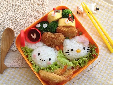 Cute Japanese Bento Food Art - Joyenergizer Bento Box Lunch Cute, Cute Lunches, Korean Lunch Box, Sanrio Food, Chocolate Drink Recipes, Kotak Bento, Bento Box Lunch For Kids, Cute Bento Boxes, Japanese Food Bento