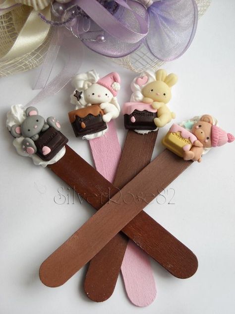 Creative Bookmarks, Painted Rocks Craft, Clay Baby, Clay Mugs, Pasta Francesa, Cute Polymer Clay, Polymer Crafts, Clay Miniatures, Cute Clay