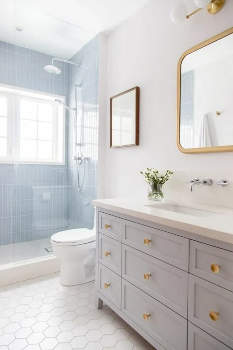 Sharing some inspiration for our upcoming guest bathroom remodel! // Helen Loves Kids Bathroom Design, Bath Inspiration, Bathroom Redesign, Coastal Bathrooms, Hall Bathroom, Boys Bathroom, Bathroom Remodel Designs, Guest Bathrooms, Downstairs Bathroom