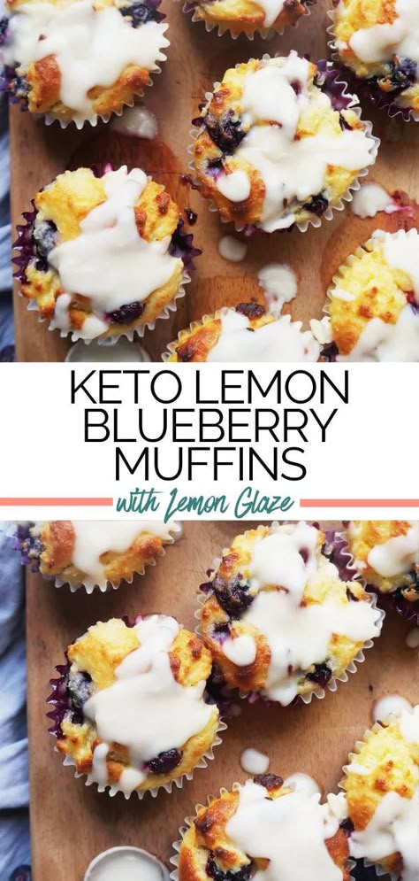 Keto Lemon Blueberry, Blueberry Lemon Muffins, Keto Brunch, Keto Blueberry Muffins, Low Fat Low Carb, Low Carb Low Fat Recipes, Low Carb Muffins, Lemon Blueberry Muffins, No Carb Recipes