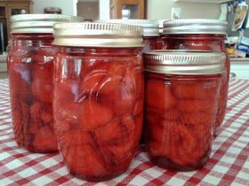 Paula's Red Hot Cinnamon Cucumber Pickles Cinnamon Pickles, Christmas Pickles, Hot Pickles, Cucumber Pickles, Red Hots Candy, Pickled Foods, Food Preserving, Cucumber Canning, Canning Pickles