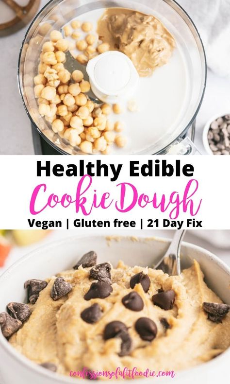 Healthy Edible Cookie Dough Recipe, Vegan Edible Cookie Dough, Healthy Edible Cookie Dough, Vegan Cookie Dough Recipe, Cookie Dough Vegan, Easy Vegan Cookies, Chickpea Cookie Dough, Cookie Dough To Eat, Edible Cookie Dough Recipe